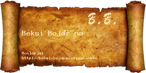 Beksi Bojána névjegykártya